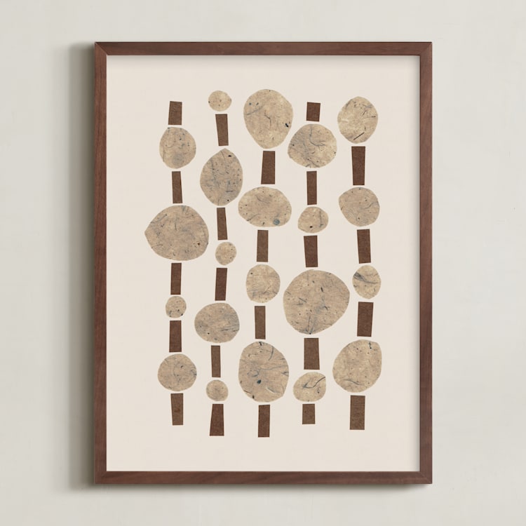 "Paper Pattern" - Art Print in Pecan Brown by Alisa Galitsyna - Framed