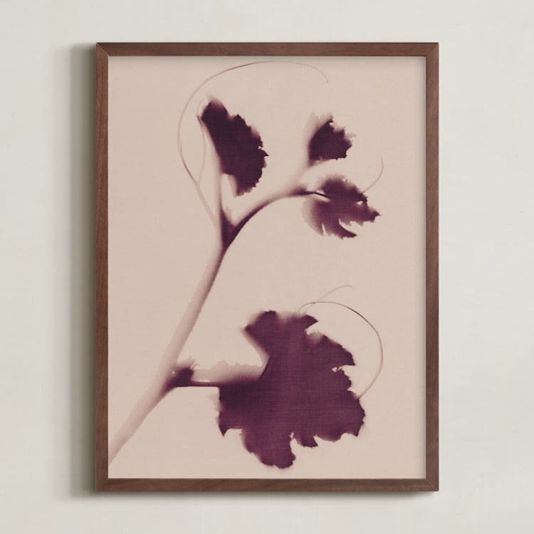 "Leaf and Vine" - Art Print in Mulberry by Kamala Nahas - Framed