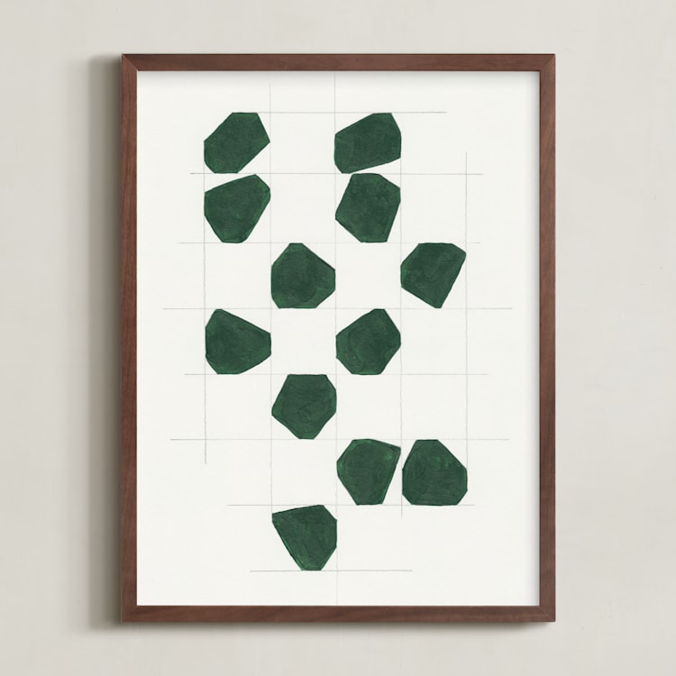 "Within the Lines" - Art Print in Forest Green by Alisa Galitsyna - Framed