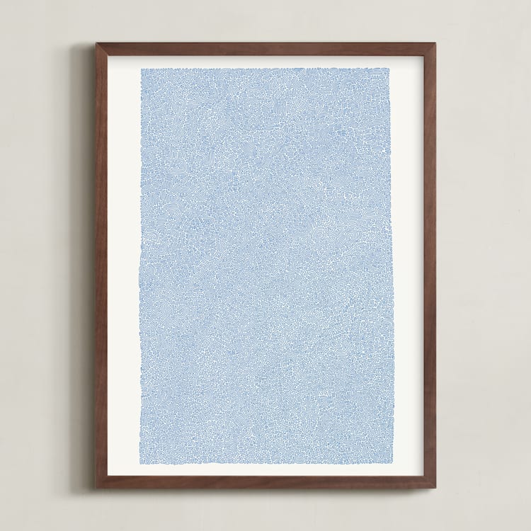 "Vibes" - Art Print in Rich Blue by Emily Kariniemi - Framed