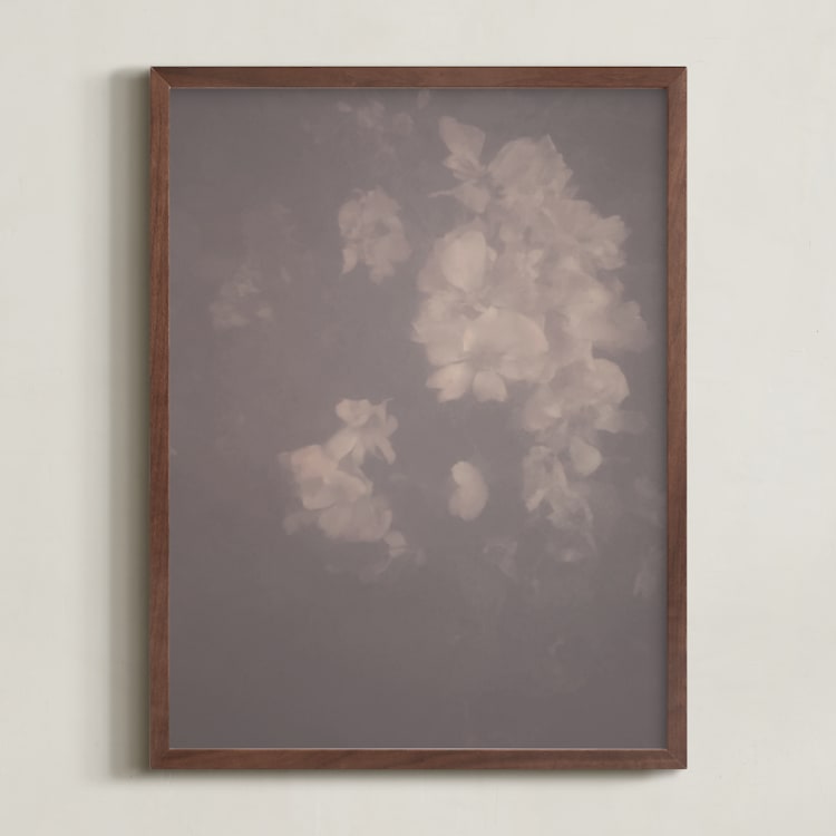 "Hazed Florals 1" - Art Print in Dusty Burgundy by Baumbirdy - Framed