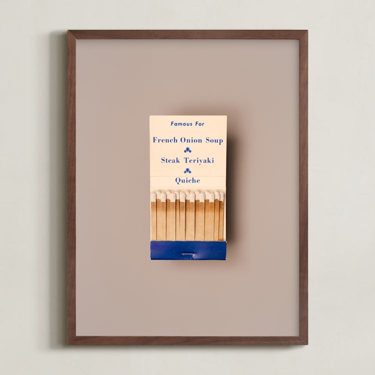 "Famous Food Blue" - Art Print in French Onion Blue by Andrew McClintock - Framed