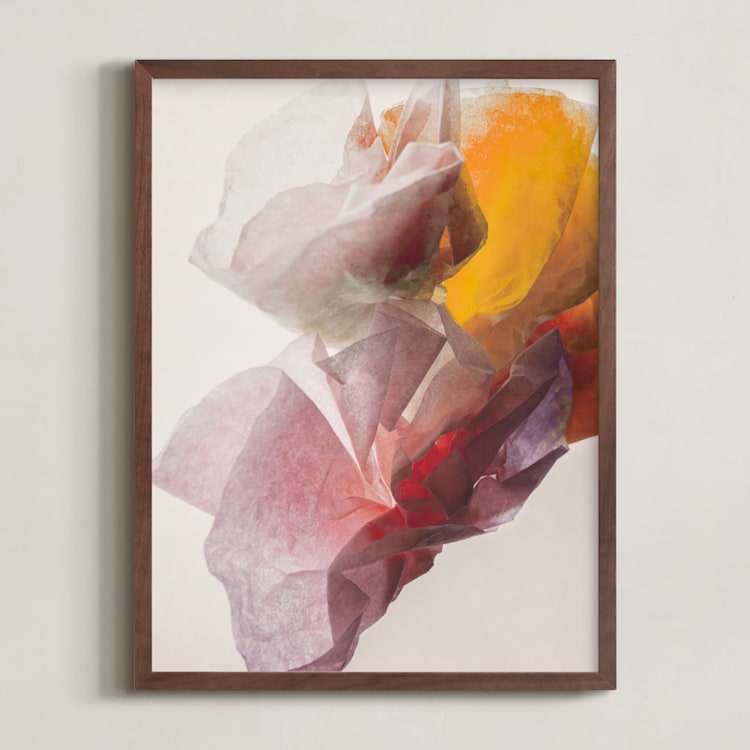 "La Fleur I" - Art Print in Taupe by Karen Kardatzke - Framed