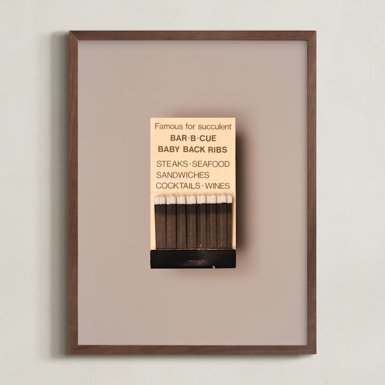 "Famous Food Black" - Art Print in Barbeque Black by Andrew McClintock - Framed