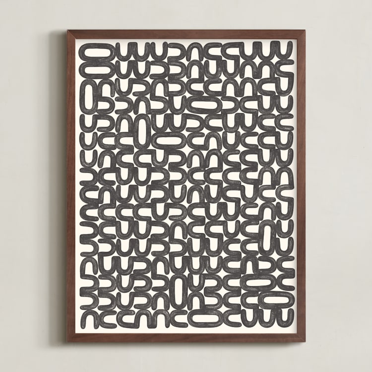 "Language" - Art Print in Graphite Stick by Emily Kariniemi - Framed