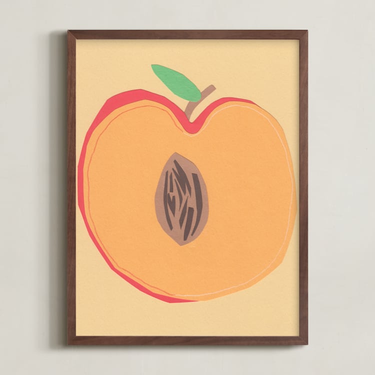 "Peach Pit" - Art Print in Soft Peach by Elliot Stokes - Framed