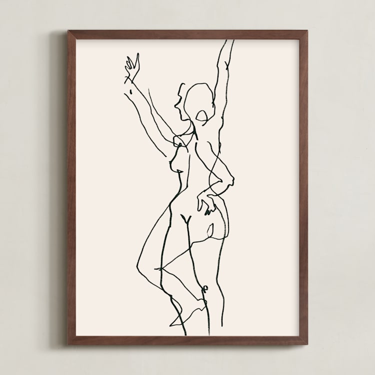"Transfiguration 02" - Art Print in Ivory Black by Catilustre - Framed