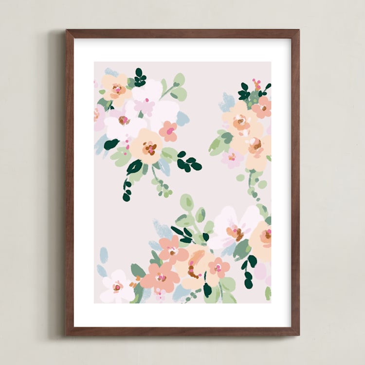 "Park Visit" - Art Print in Cheeks by Petra Kern - Framed