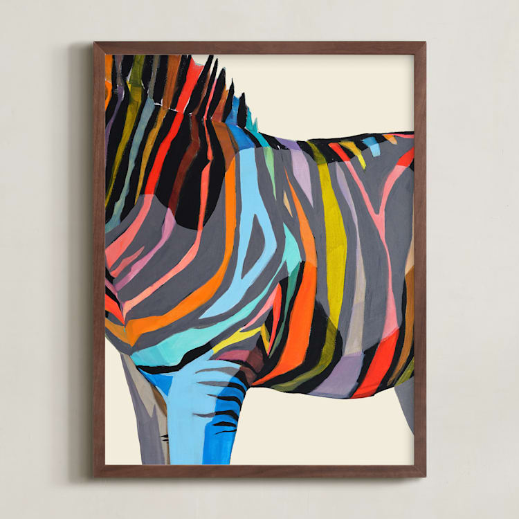 "Safari Stripes" - Art Print in Multi by Jess Franks - Framed
