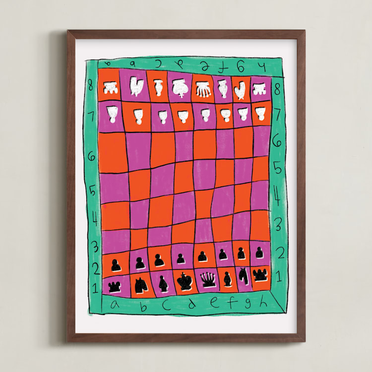 "Colorful Chess" - Art Print in Tropical by Simona Camp - Framed
