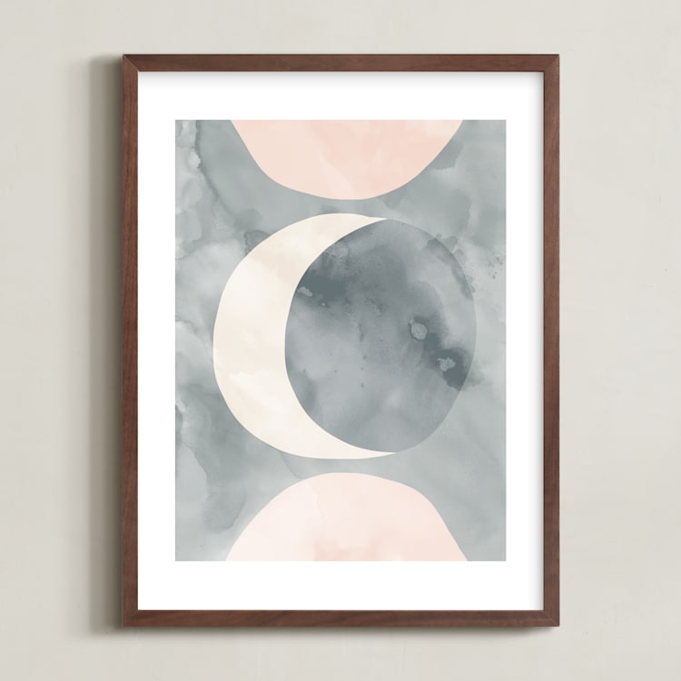 "Spring Moon" - Art Print in Night Sky by Iveta Angelova - Framed