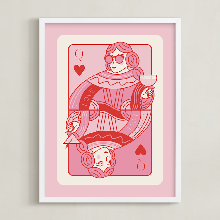 "The Queen: Custom Print" - Custom Print in Bubblegum by Jenna Holcomb - Framed