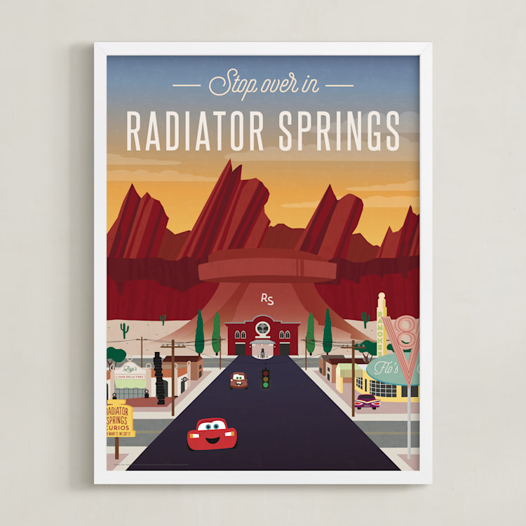"Stop Over In Radiator Springs" - Art Print in Desert by Erica Krystek - Framed