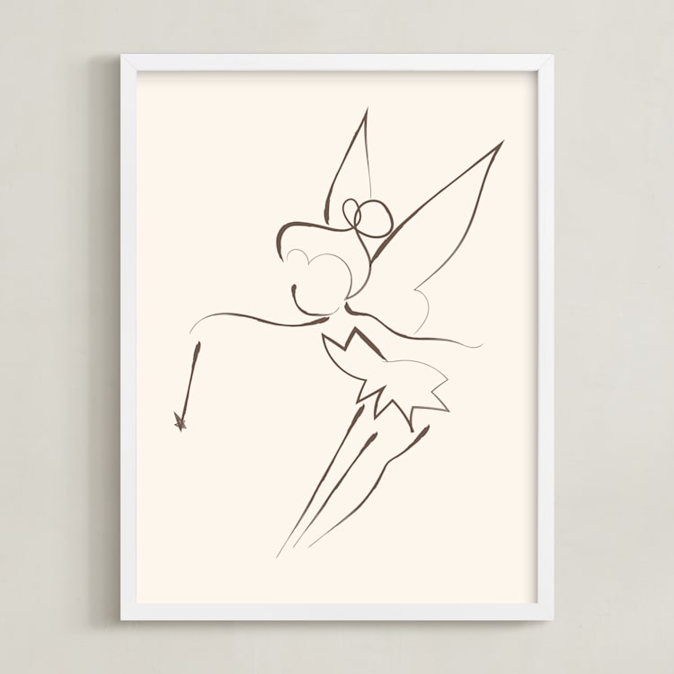 "Tinkerbell's Magic" - Art Print in Cream by Teju Reval - Framed