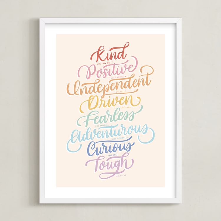 "Princess Traits" - Art Print in Tiara by Carolyn Kach - Framed