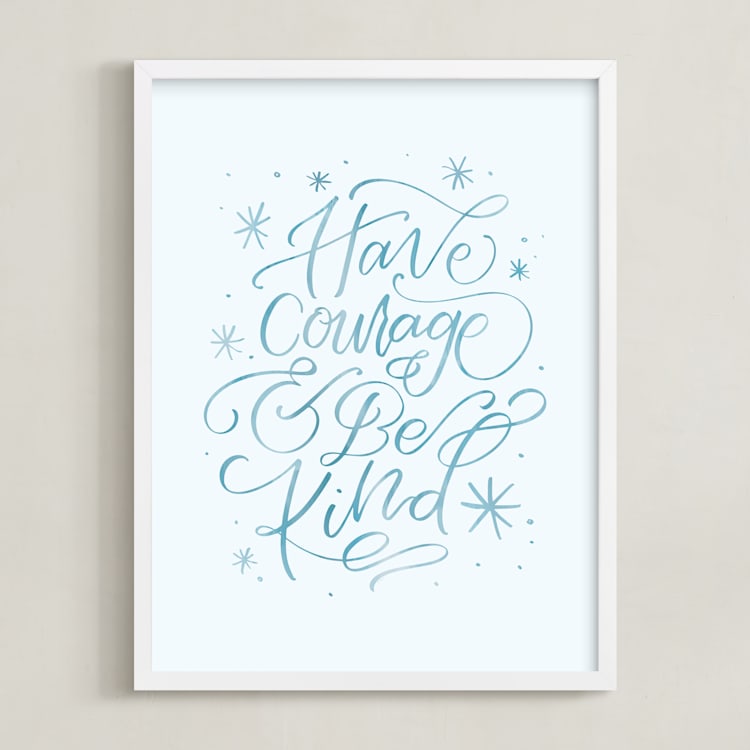 "Courage and Kindness" - Art Print in Glass Slipper by Amy Payne - Framed
