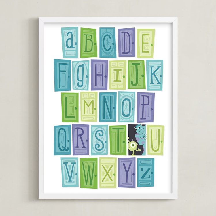 "Alphabet Doors" - Art Print in Iris by Jessie Steury - Framed