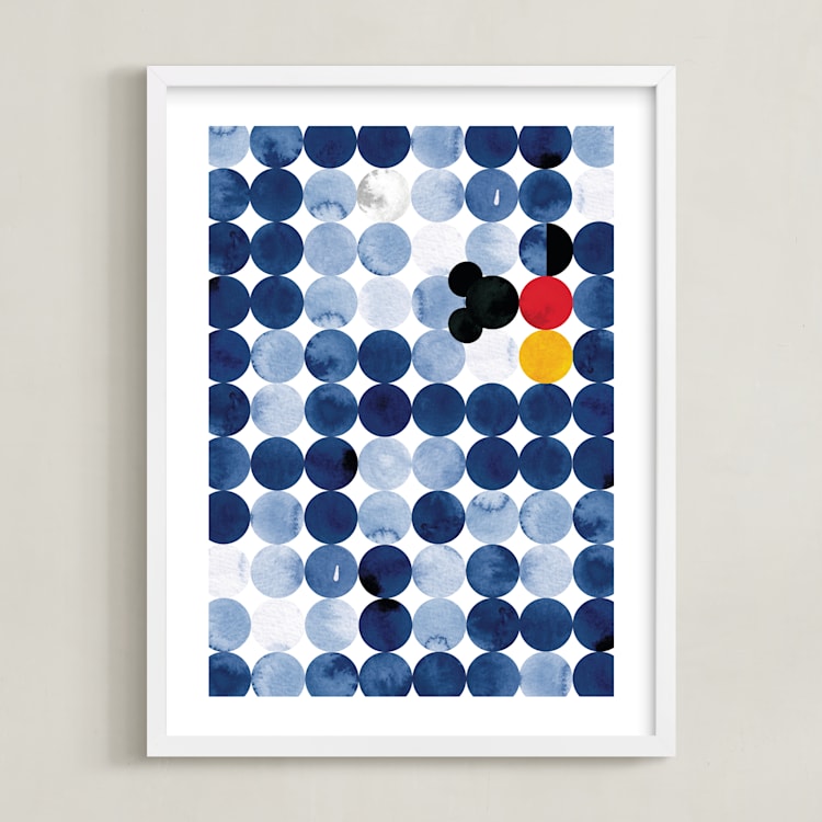 "Spot Mickey" - Art Print in Pool by Anna Joseph - Framed