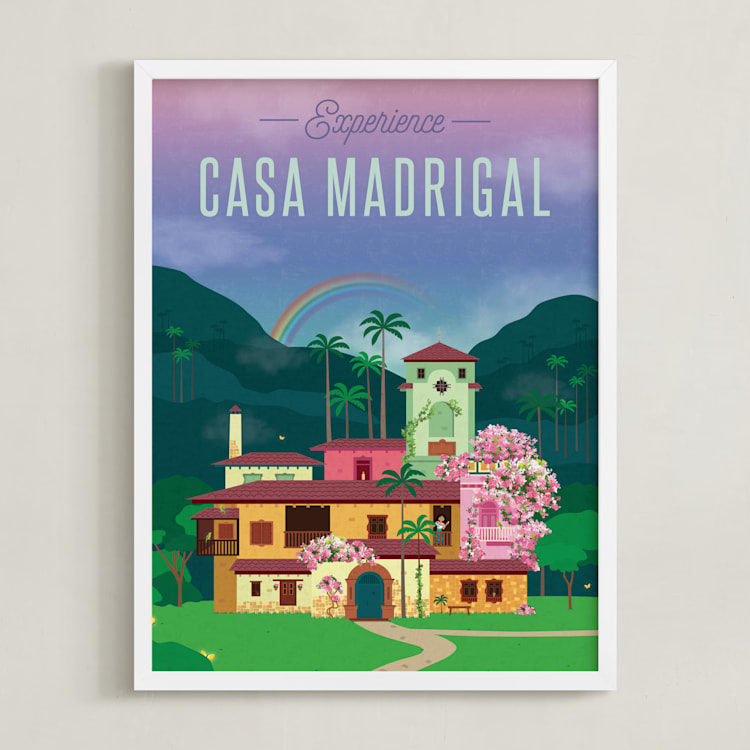 "Discover Disney's Casa Madrigal" - Art Print in Tropical by Erica Krystek - Framed