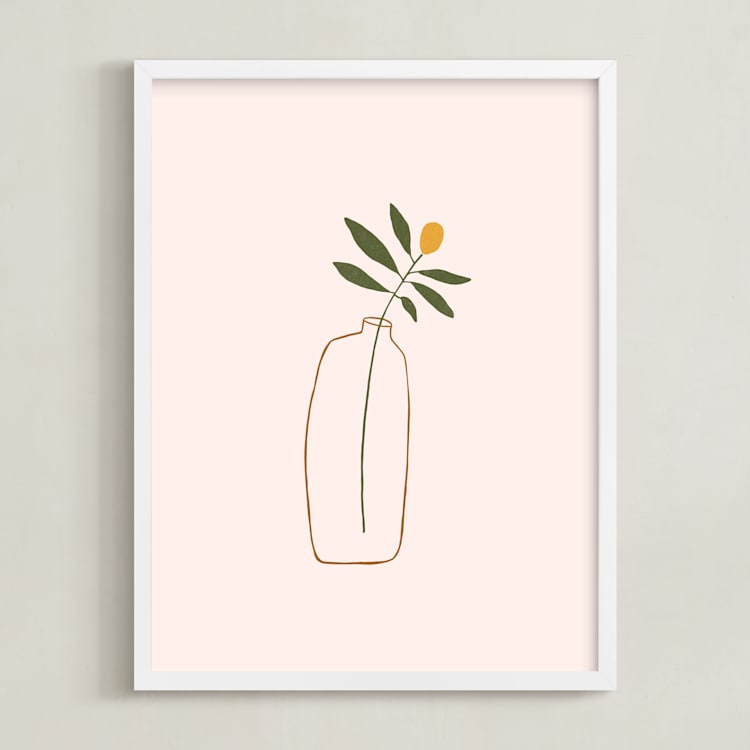 "Malena" - Art Print in Olive by Alex Roda - Framed