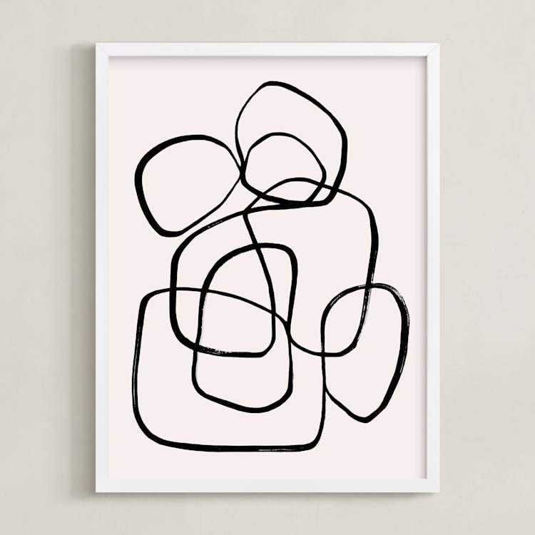 "Abstract line 1" - Art Print in cotton by Cass Loh - Framed