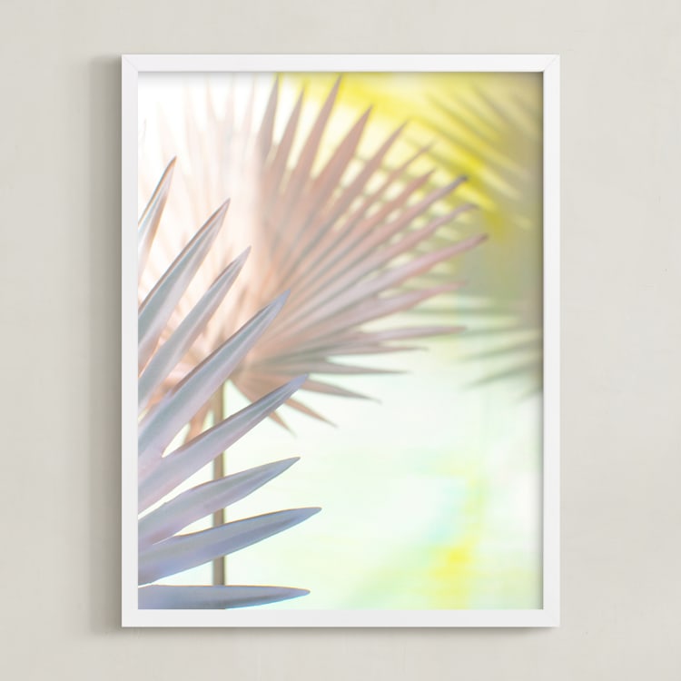 "electric palms" - Art Print in modern mauve by Alicia Abla - Framed
