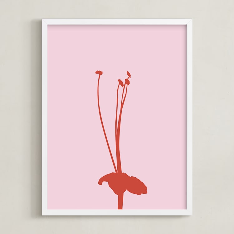 "Flower II" - Art Print in Blush by letterfix - Framed