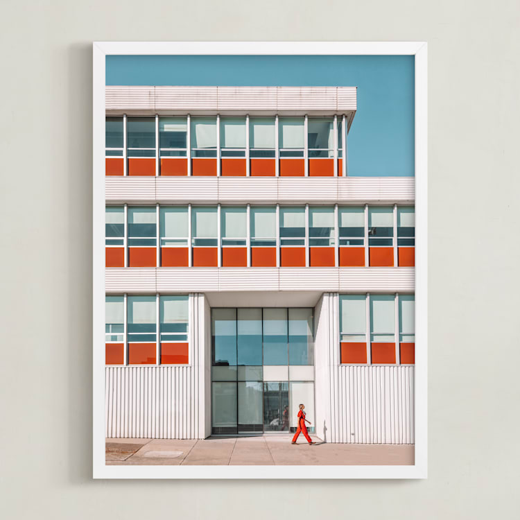 "strolling" - Art Print in Mid Century Rust by Alicia Abla - Framed