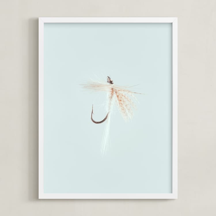"Soft Hackle" - Art Print in Freshwater Blue by Andrew McClintock - Framed