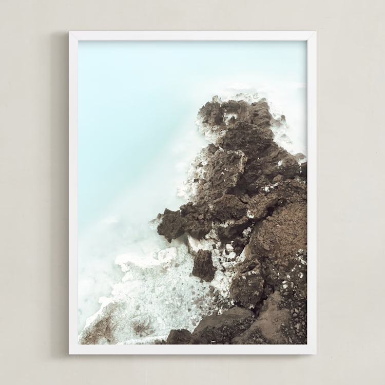 "Lava Rock" - Art Print in Turquoise Natural by Lisa Moore - Framed