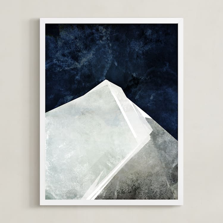 "Midnight Nature II" - Art Print in Deep Blue by Tanya Lee Design - Framed