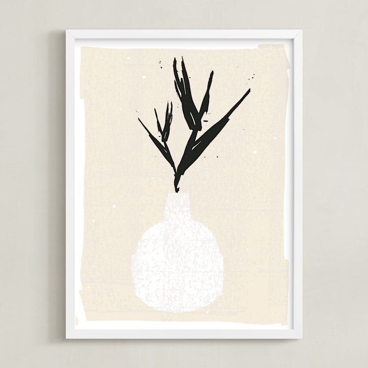"Centerpiece" - Art Print in Beige by AK Graphics - Framed
