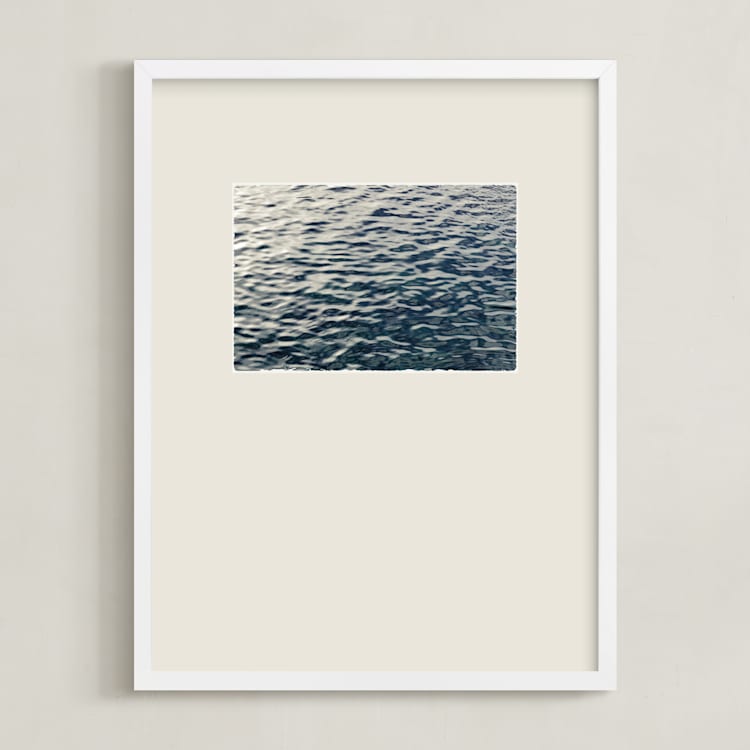 "Sand and Sea 2" - Art Print in Deep Sea Blue by Shawna Urban - Framed
