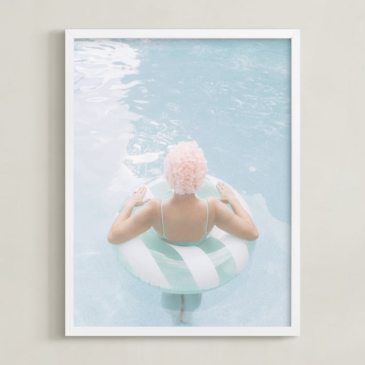 "Float" - Art Print in Powder Blue by Alicia Abla - Framed