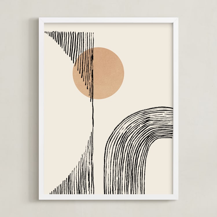 "Sunset getaway" - Art Print in Ecru by Creo Study - Framed