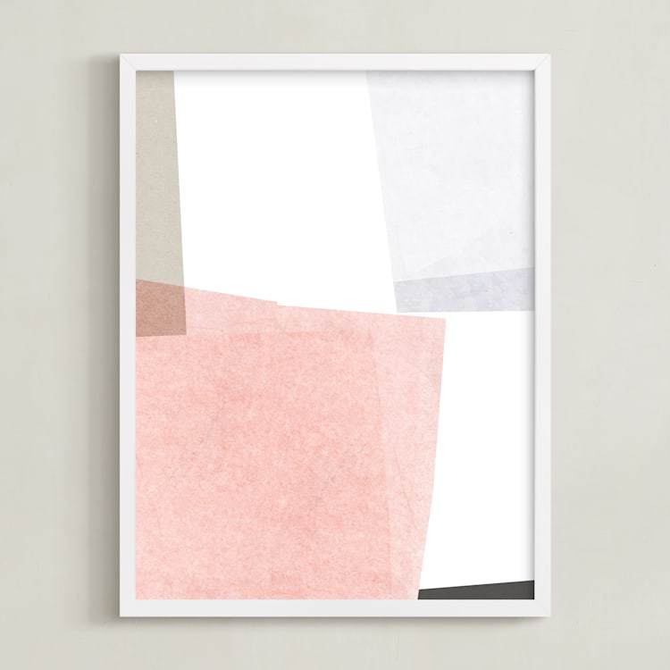"Settling 1" - Art Print in Blush by Francesca Iannaccone - Framed