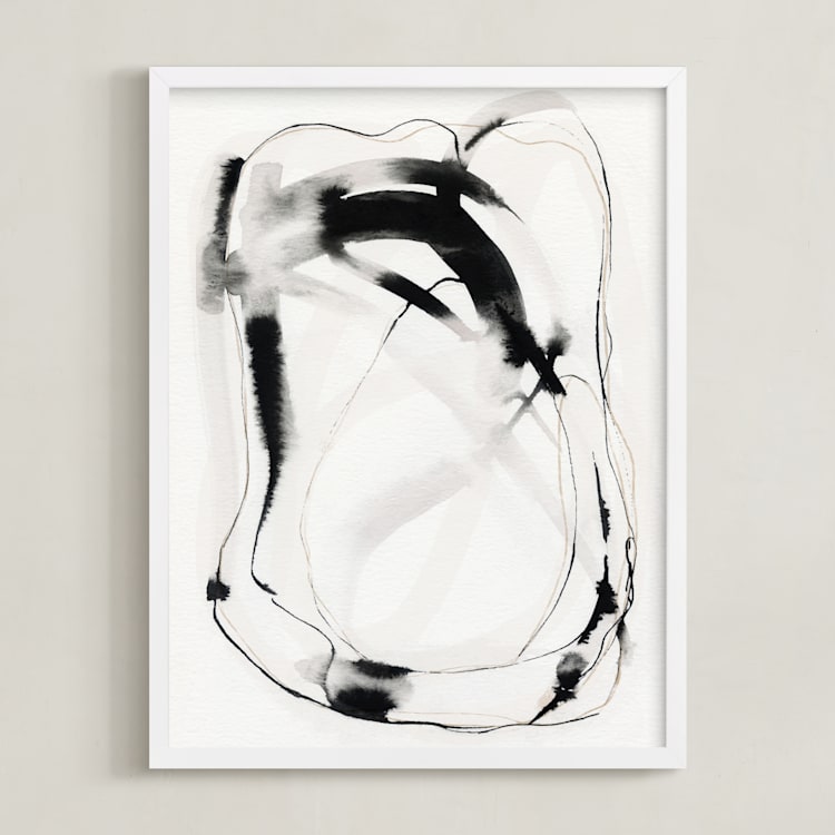 "Engage" - Art Print in Charcoal by Melanie Severin - Framed