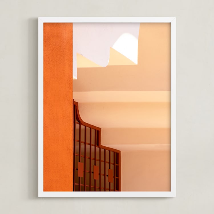 "Moroccan Angles II" - Art Print in Terracotta by Lisa Sundin - Framed