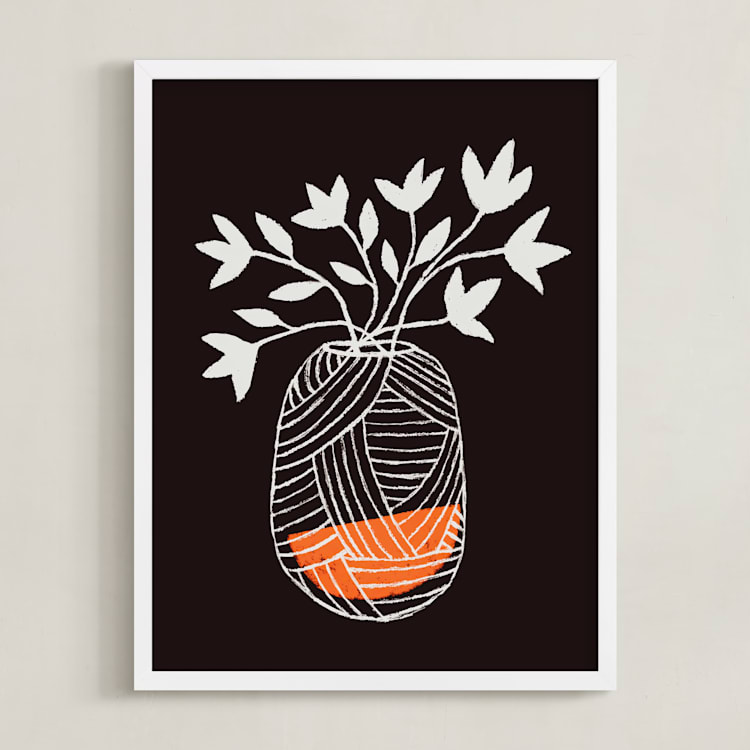 "Petiole" - Art Print in Nectarine by Marabou Design - Framed