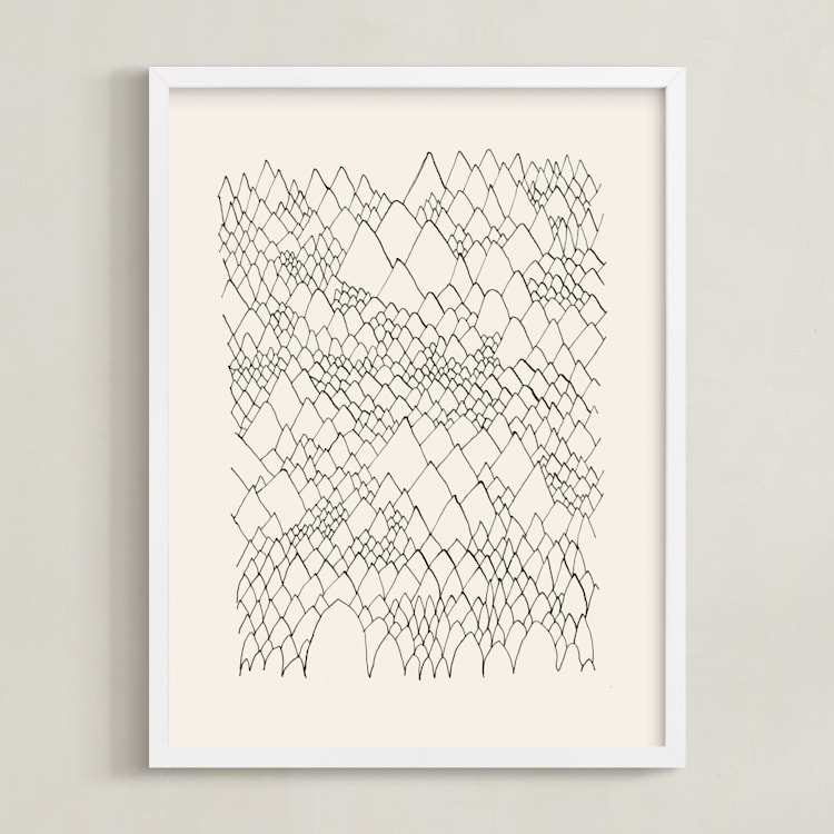 "Nature, you and me N.4 II" - Art Print in Ivory Black by Catilustre - Framed