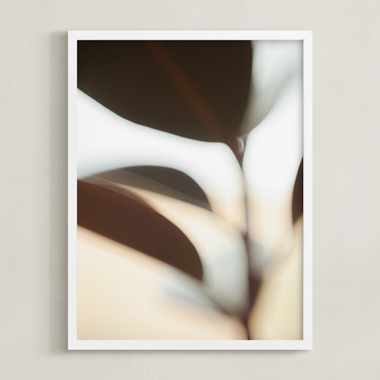 "ficus I" - Art Print in Cream by Anastasia Makarova - Framed