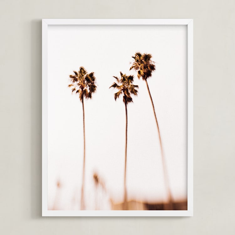 "Dreamscapes #4" - Art Print in Peach by Mike Sunu - Framed