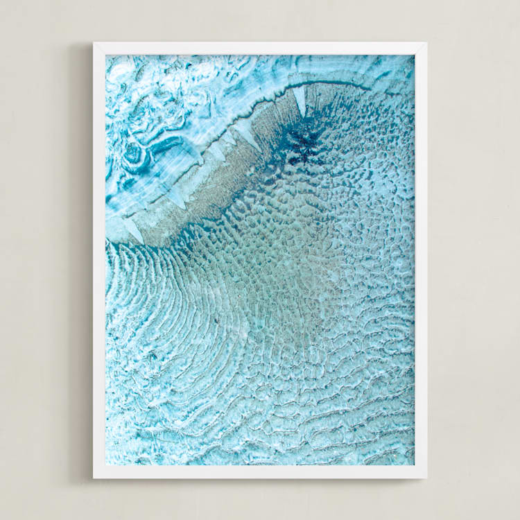 "sandbar" - Art Print in Seafoam Blue by Kaitlin Rebesco - Framed