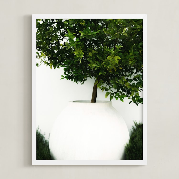 "verdant garden II" - Art Print in leaf by Sara Hicks Malone - Framed
