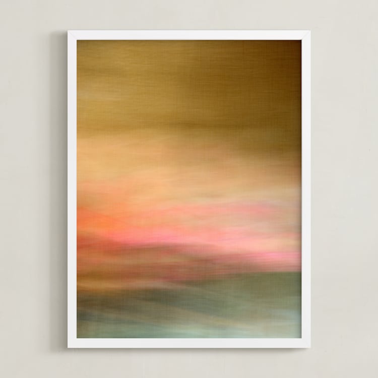 "Prairie" - Art Print in Amber by Laura Bolter - Framed
