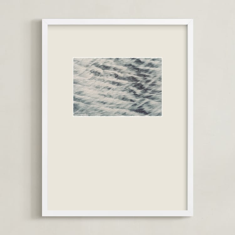 "Sand and Sea 1" - Art Print in Taupe Sand by Shawna Urban - Framed