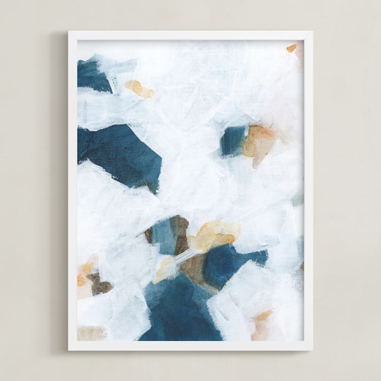 "Betwixt & Between II" - Art Print in Dark Blue by M Gloria Hunter - Framed