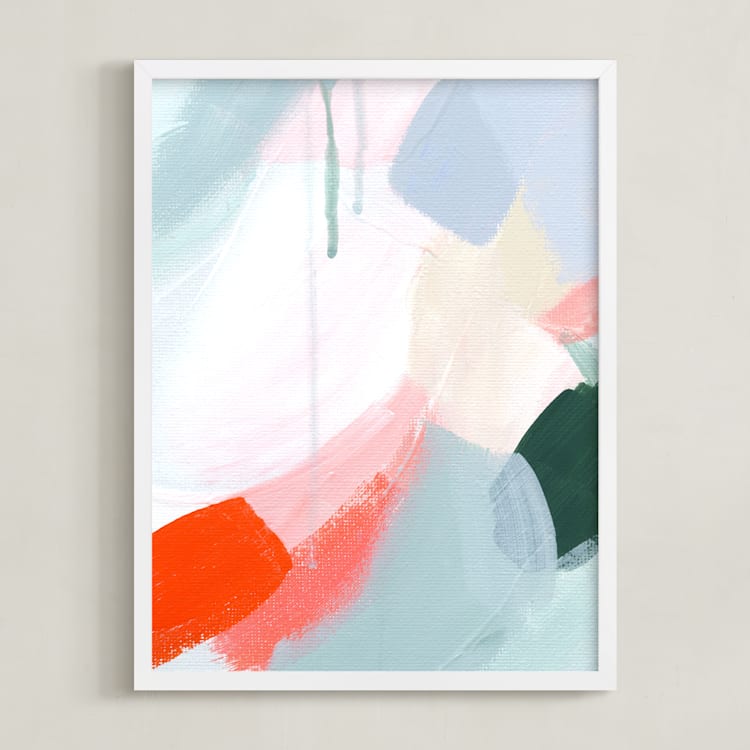 "Enliven" - Art Print in Tangerine by Melanie Severin - Framed