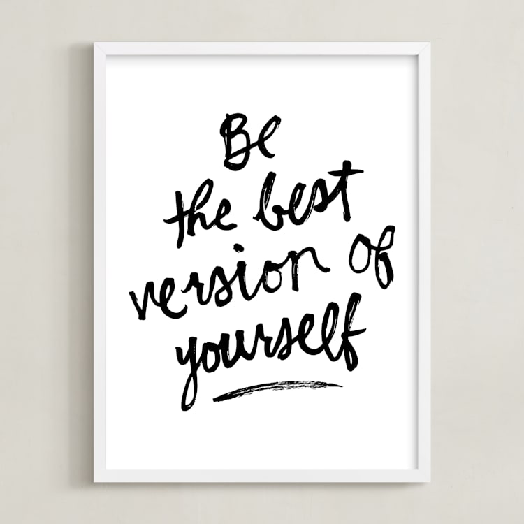 "Best Version" - Art Print in Black by Kelly Nasuta - Framed