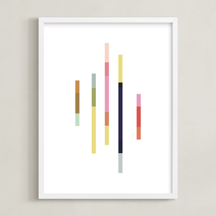 "salt water taffy" - Art Print in Bubblegum pink by Stacey Meacham - Framed